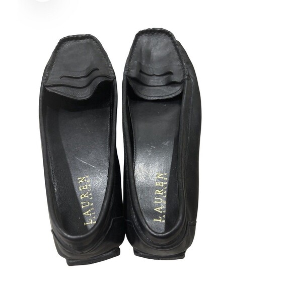 Womens LAUREN Ralph Lauren Wynnie Burnished Leather Penny Loafer Black Size 8.5B - Picture 4 of 6